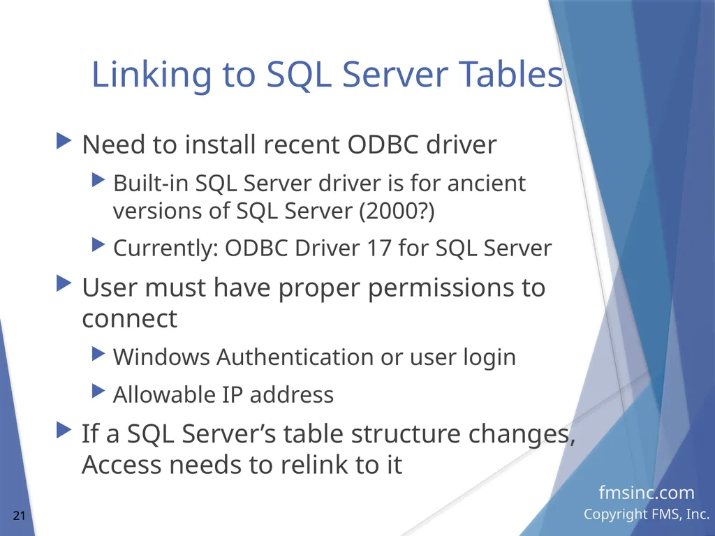 Microsoft Access Database Evolution from the - slide 21 of 41