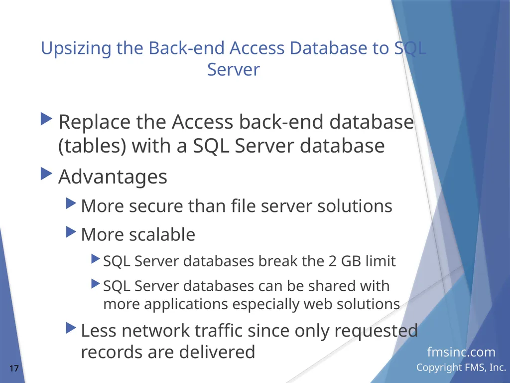 Microsoft Access Database Evolution from the - slide 17 of 41