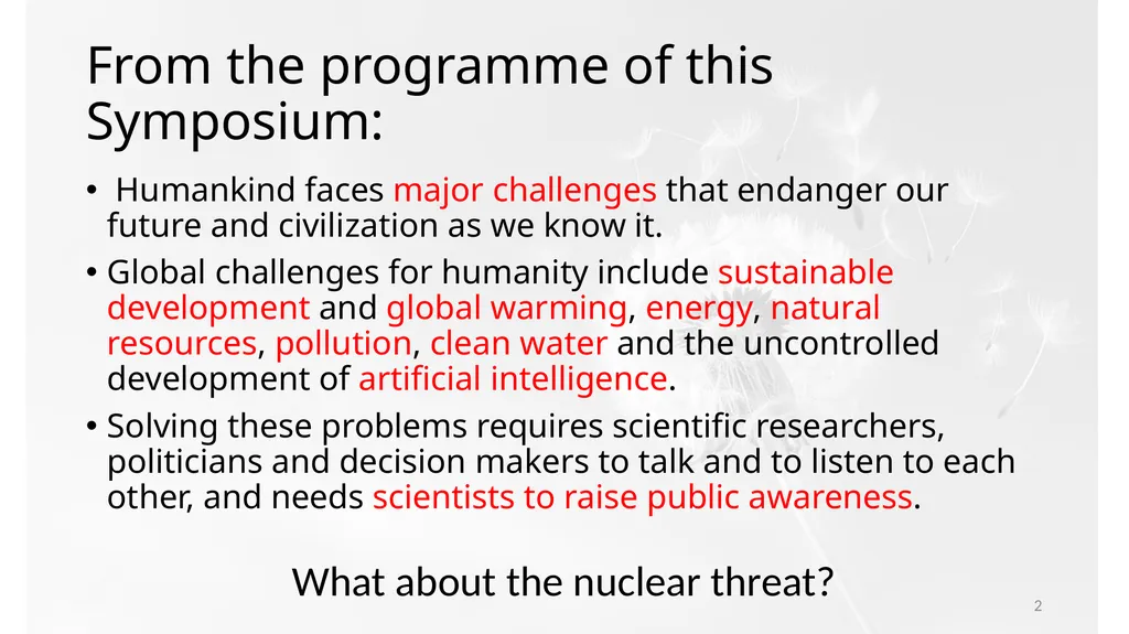 Nuclear Weapons Production, Control and Threat - slide 2 of 12