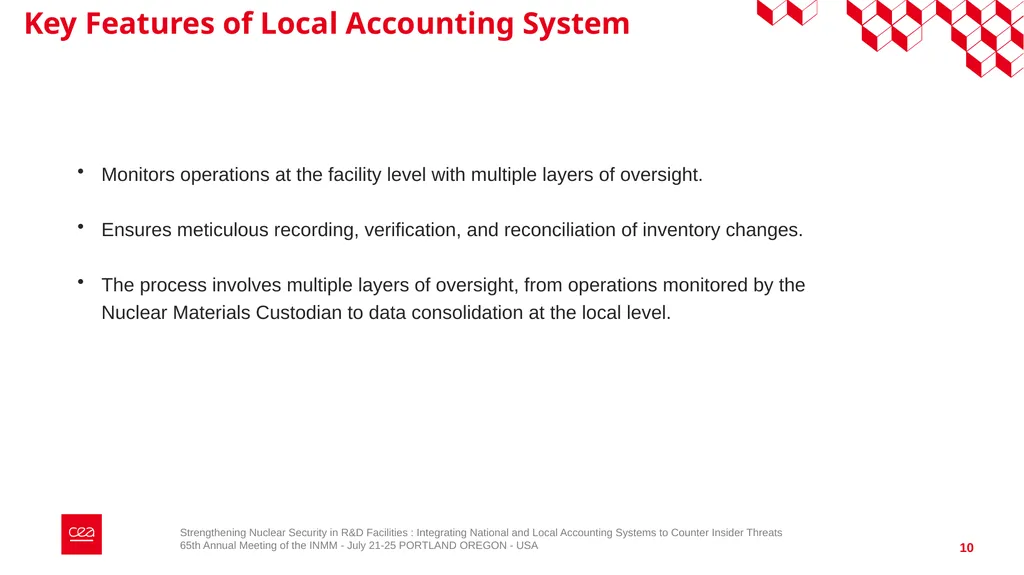 Strengthening Nuclear Security in R&D Facilities - slide 10 of 23