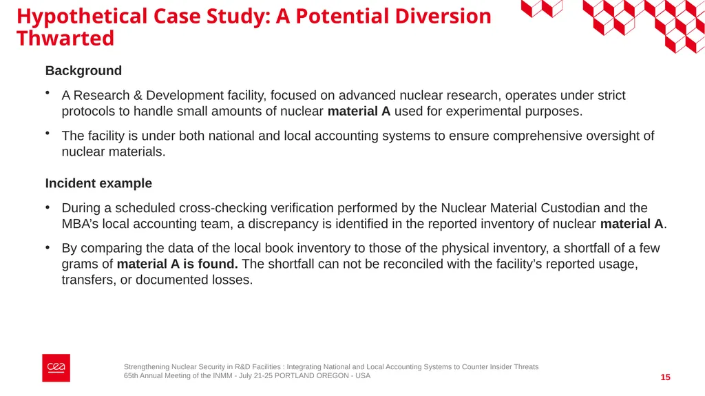 Strengthening Nuclear Security in R&D Facilities - slide 15 of 23