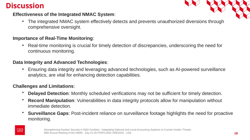 Strengthening Nuclear Security in R&D Facilities - slide 19 of 23