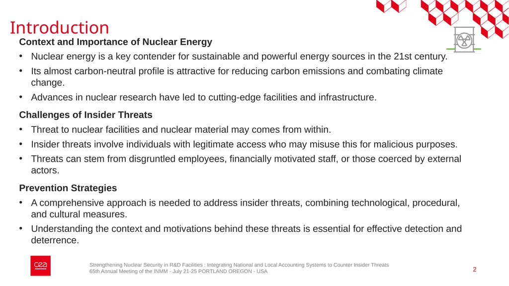 Strengthening Nuclear Security in R&D Facilities - slide 2 of 23