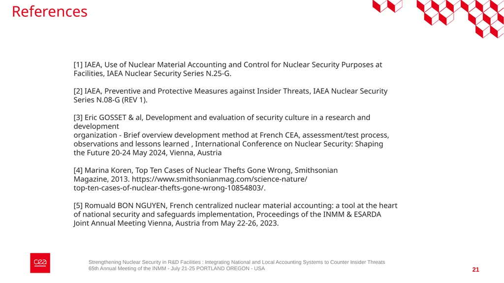 Strengthening Nuclear Security in R&D Facilities - slide 21 of 23