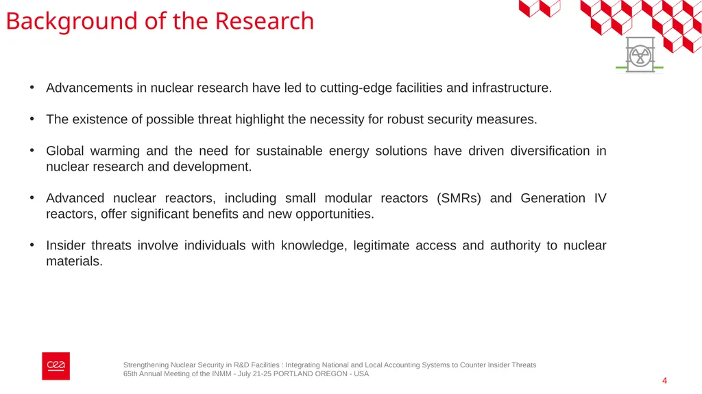 Strengthening Nuclear Security in R&D Facilities - slide 4 of 23