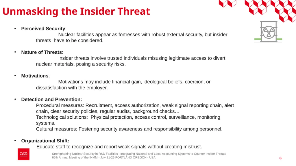Strengthening Nuclear Security in R&D Facilities - slide 6 of 23