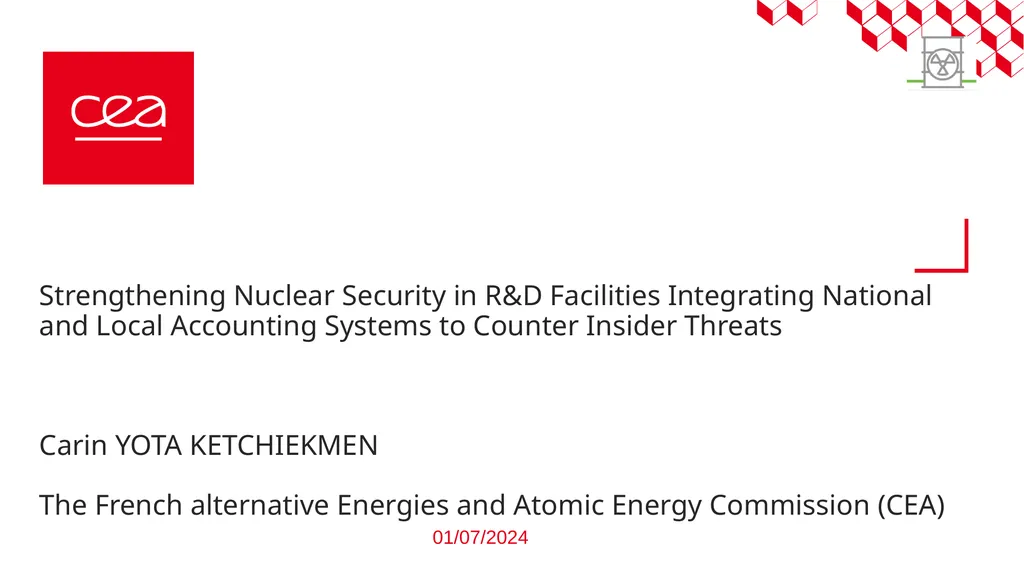 Strengthening Nuclear Security in R&D Facilities - slide 1 of 23