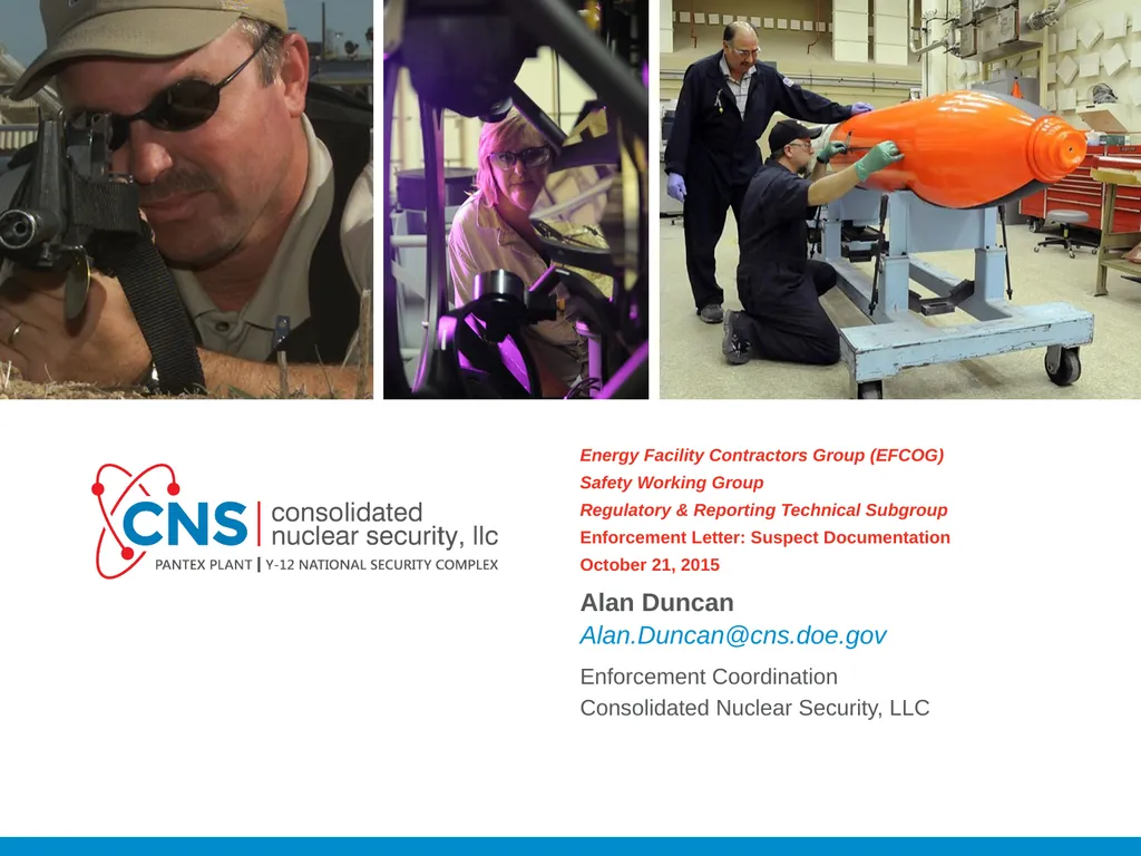 Energy Facility Contractors Group (EFCOG) Safety - slide 1 of 13