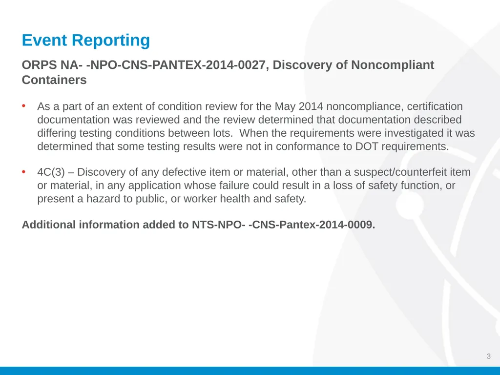 Energy Facility Contractors Group (EFCOG) Safety - slide 3 of 13