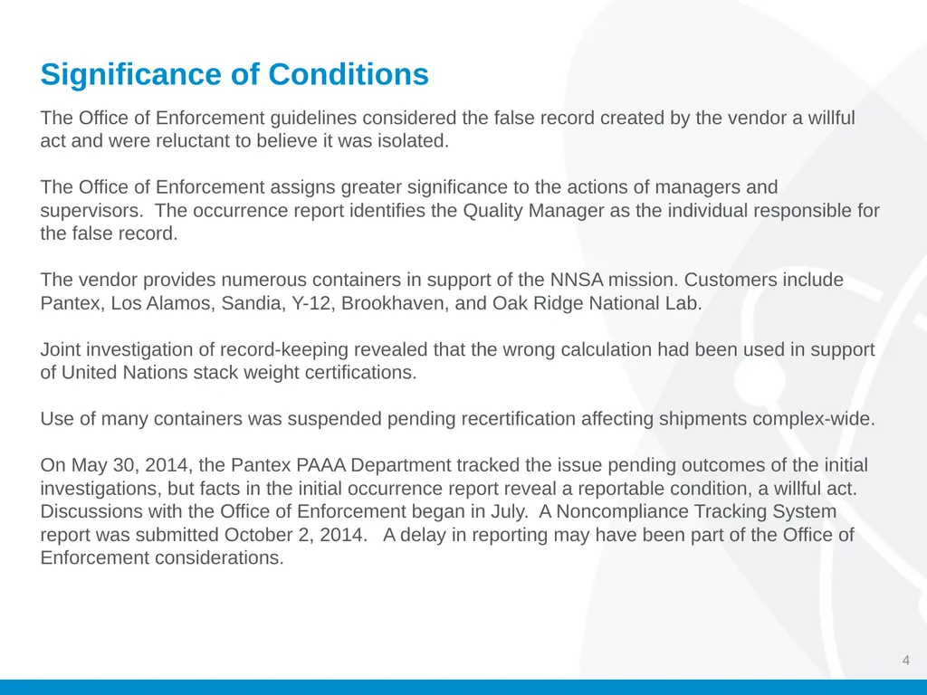 Energy Facility Contractors Group (EFCOG) Safety - slide 4 of 13