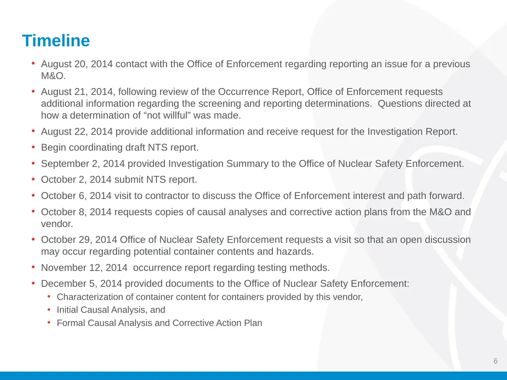 Energy Facility Contractors Group (EFCOG) Safety - slide 6 of 13