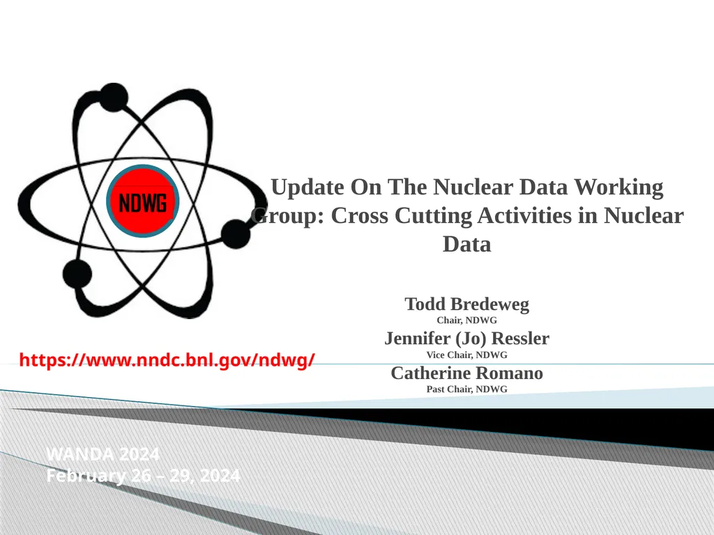 Update On The Nuclear Data Working Group: Cross - slide 1 of 12
