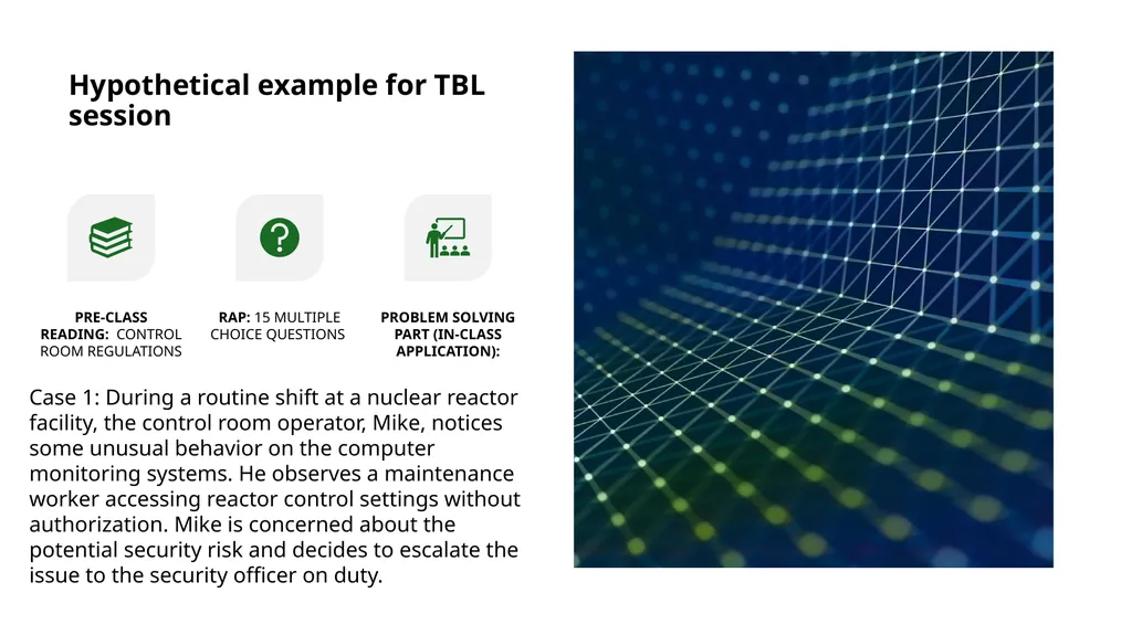 Introduction of problem-based learning, team-based - slide 13 of 23