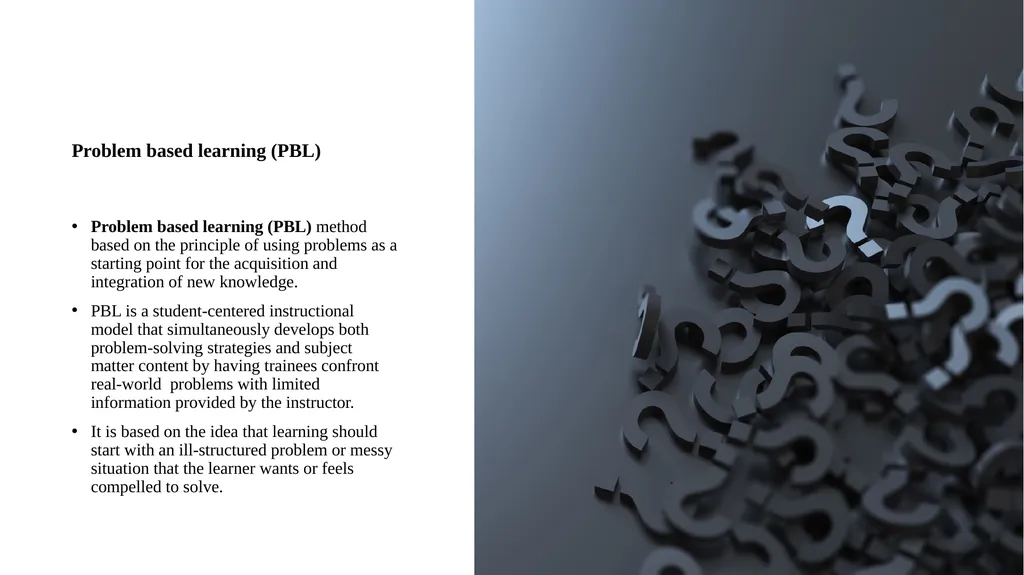 Introduction of problem-based learning, team-based - slide 4 of 23