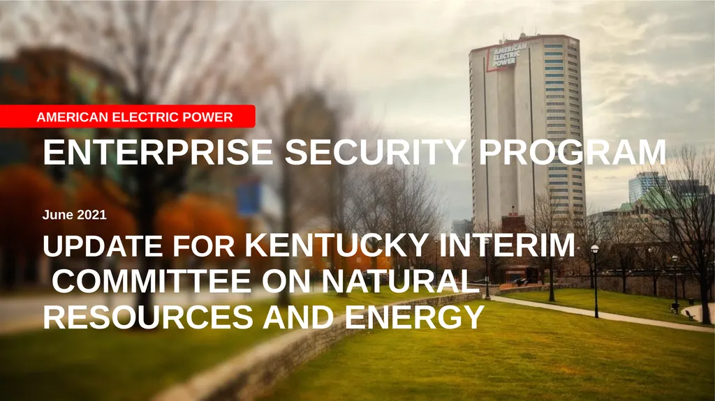 ENTERPRISE SECURITY PROGRAM AMERICAN ELECTRIC - slide 1 of 12
