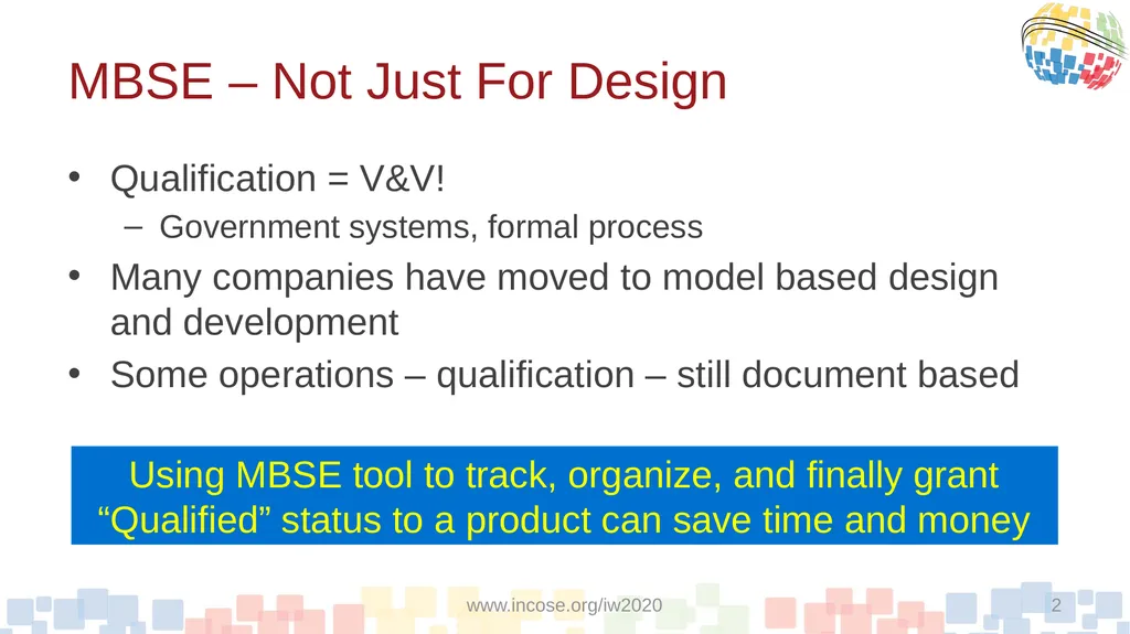 A Proposed Model-Based Approach To Qualification - slide 2 of 20