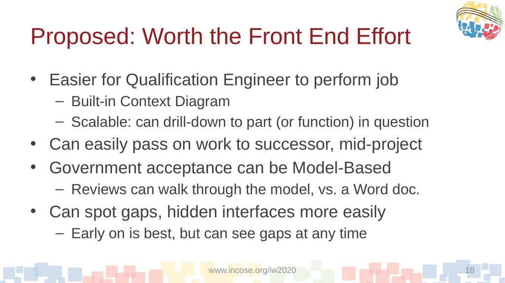 A Proposed Model-Based Approach To Qualification - slide 18 of 20