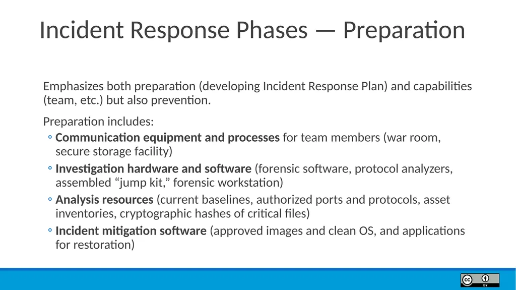 Module 9 Incident Response Lesson Objectives 9.1 - slide 8 of 39