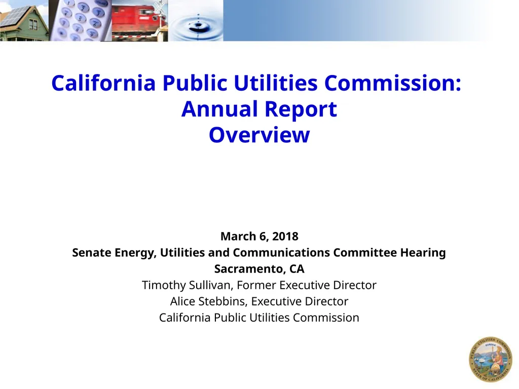 1 California Public Utilities Commission: Annual - slide 1 of 21
