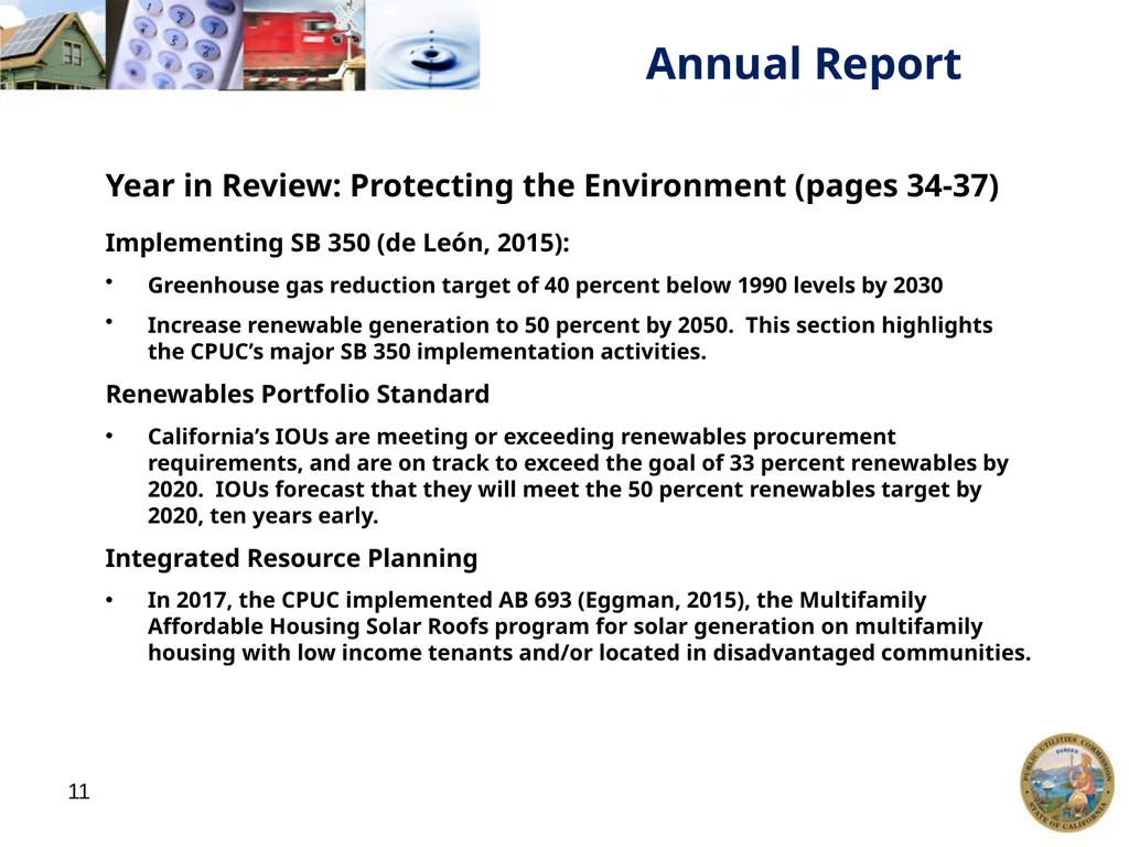 1 California Public Utilities Commission: Annual - slide 11 of 21