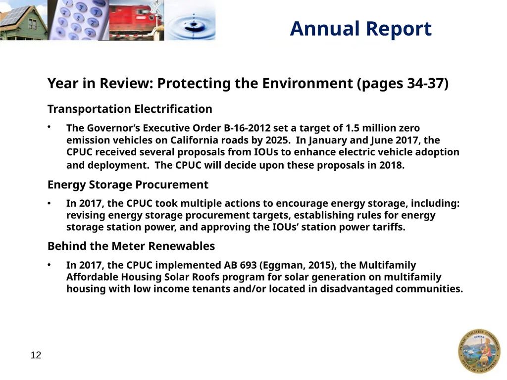 1 California Public Utilities Commission: Annual - slide 12 of 21