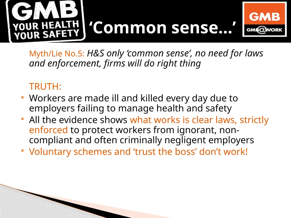 Dan Shears GMB National H&S Department 8th April - slide 15 of 34