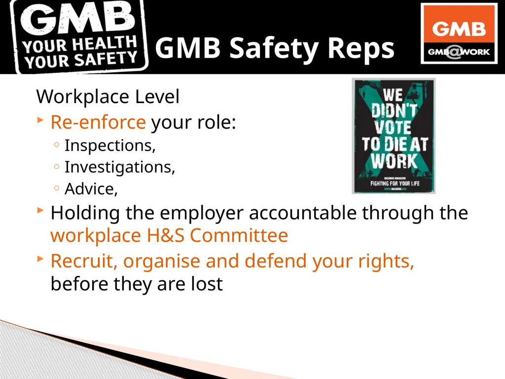 Dan Shears GMB National H&S Department 8th April - slide 32 of 34