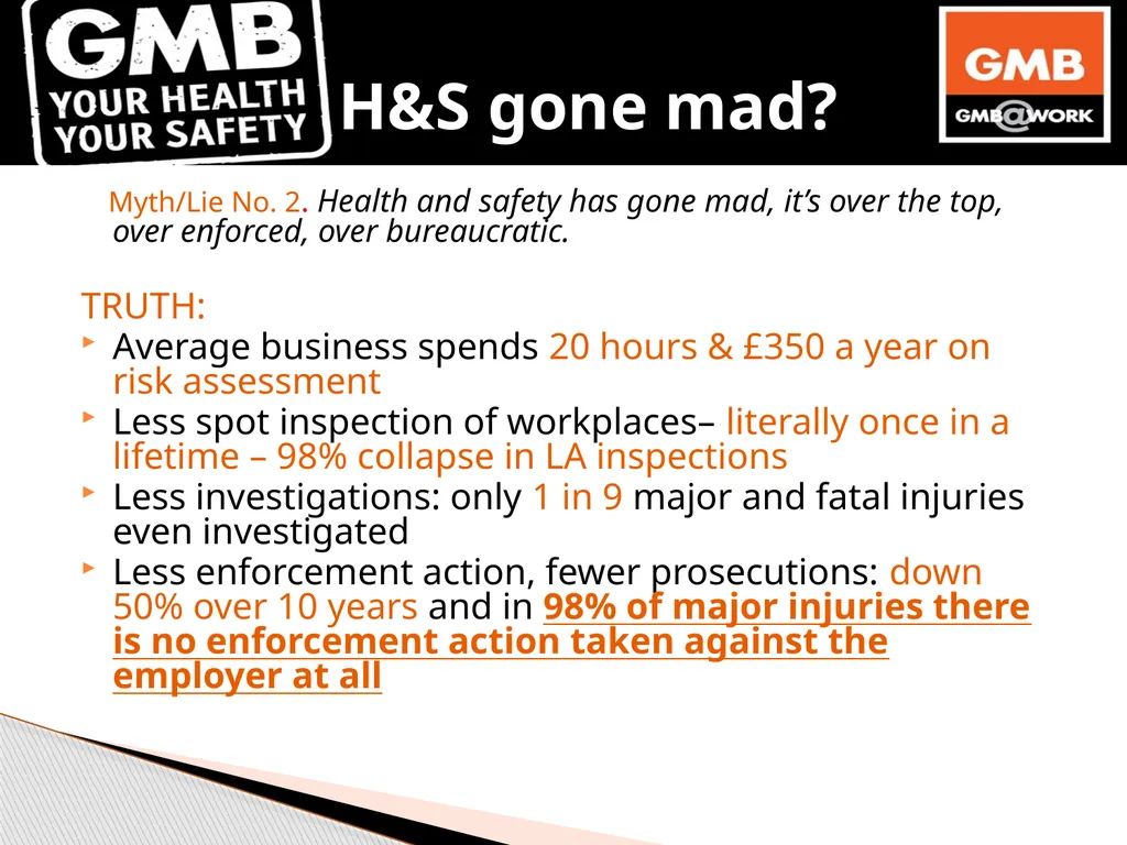 Dan Shears GMB National H&S Department 8th April - slide 12 of 34