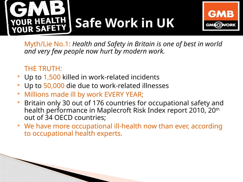 Dan Shears GMB National H&S Department 8th April - slide 11 of 34