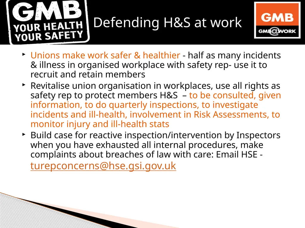 Dan Shears GMB National H&S Department 8th April - slide 30 of 34