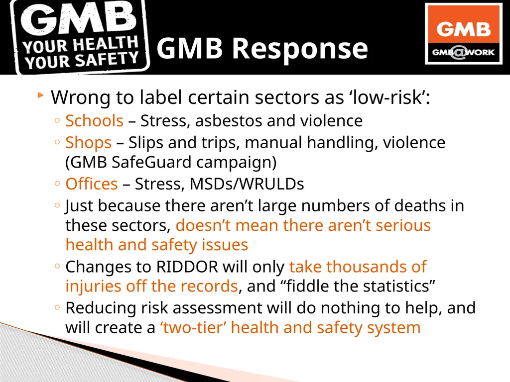 Dan Shears GMB National H&S Department 8th April - slide 17 of 34