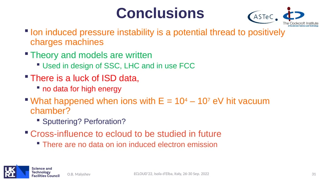 Ion induced pressure instability: the threat for - slide 31 of 33