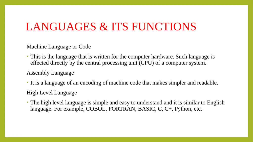 FUNDAMENTALS OF INFORMATION TECHNOLOGY - slide 39 of 81