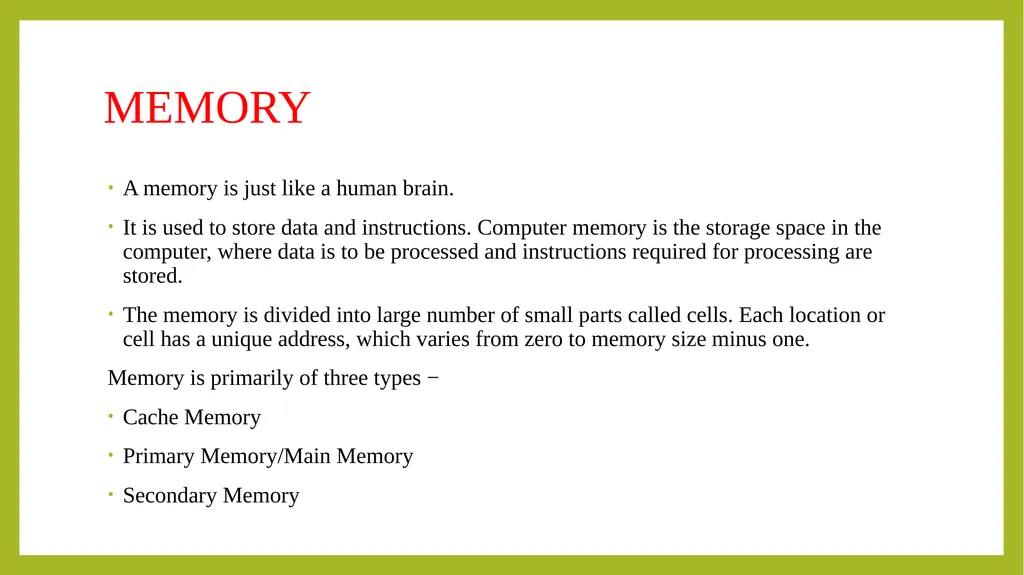 FUNDAMENTALS OF INFORMATION TECHNOLOGY - slide 34 of 81