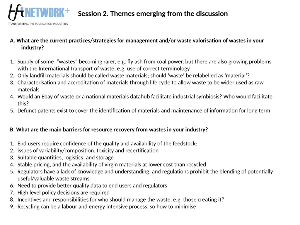 Roadmapping for the Foundation Industries – - slide 11 of 20