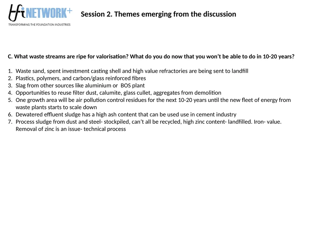 Roadmapping for the Foundation Industries – - slide 12 of 20