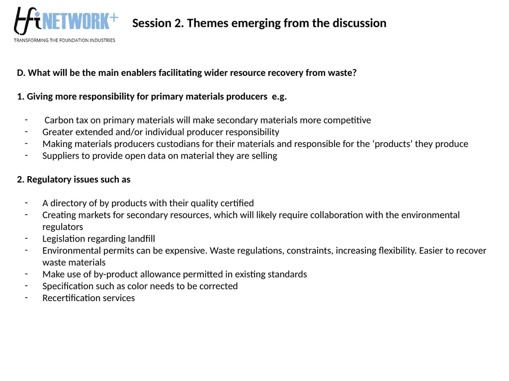 Roadmapping for the Foundation Industries – - slide 13 of 20