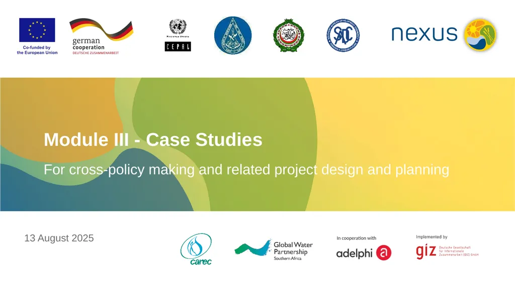 15 September 2022 Module III - Case Studies For - slide 1 of 20