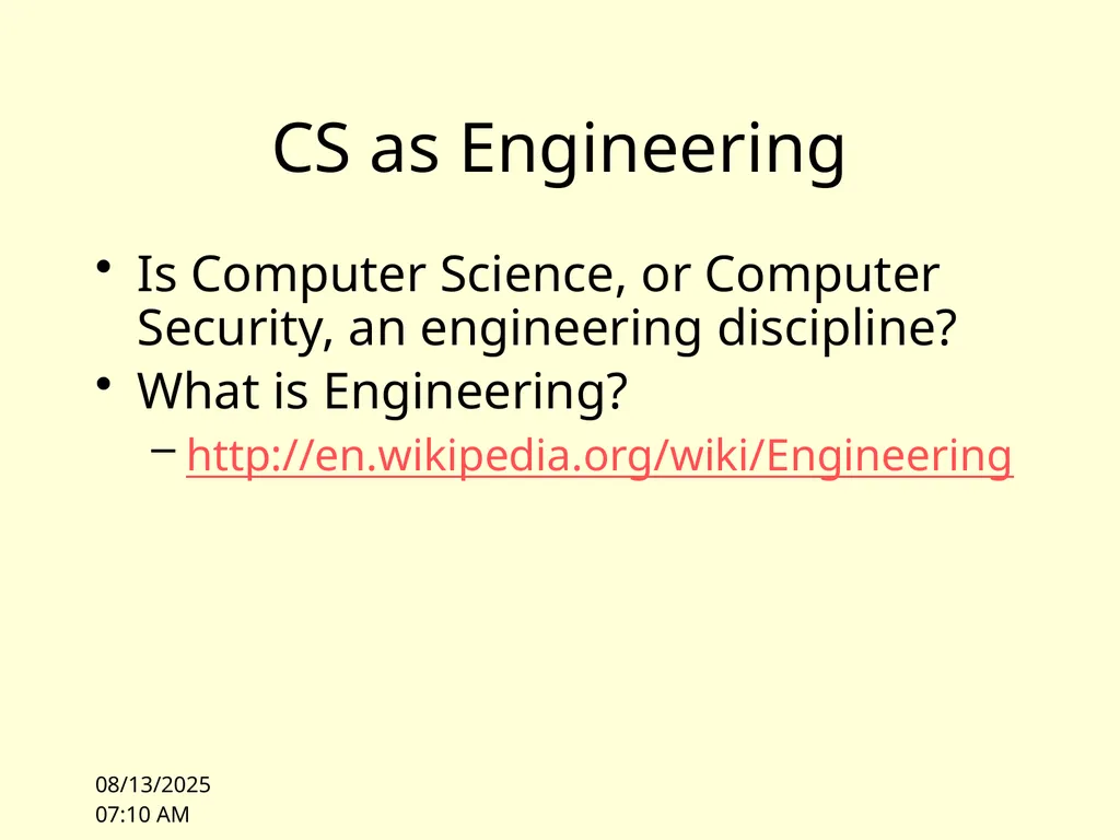 10/4/10 11:00 Lecture 1: Overview James Hook CS - slide 25 of 77