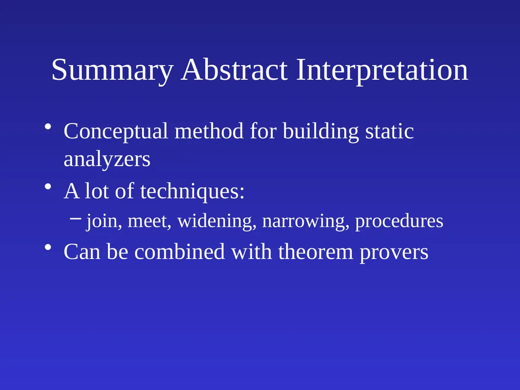 Automatic Software Verification Instructor: Mooly - slide 48 of 49