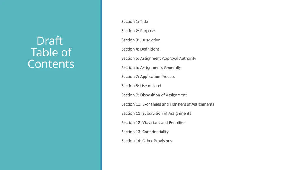 DRAFT Assignment Ordinance Highlights Community - slide 2 of 28