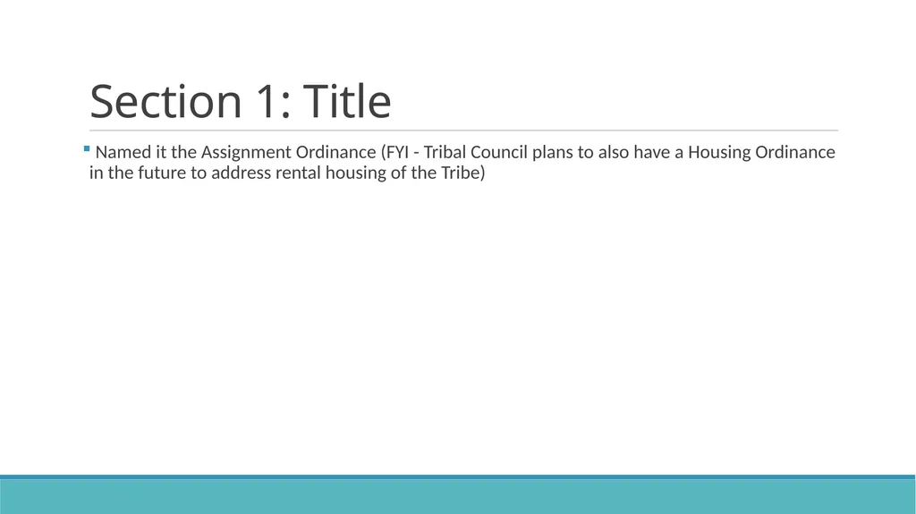 DRAFT Assignment Ordinance Highlights Community - slide 3 of 28