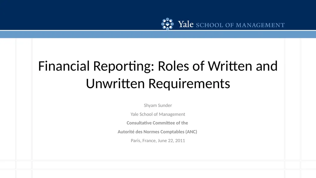 Financial Reporting: Roles of Written and