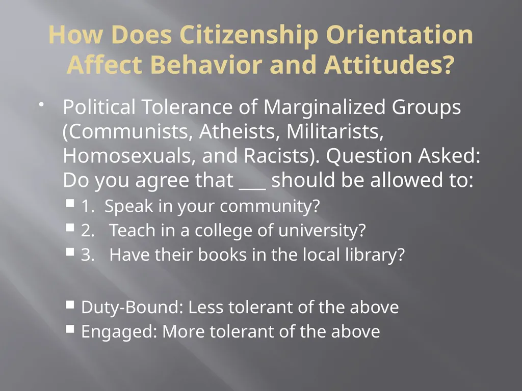 What do Americans Think “good citizenship” means? - slide 13 of 15