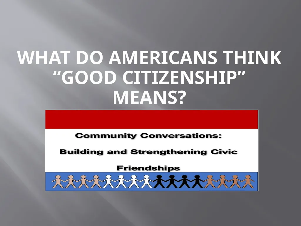 What do Americans Think “good citizenship” means? - slide 1 of 15