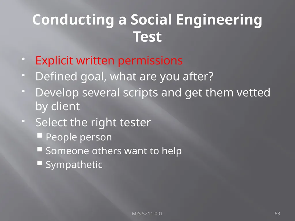 Intro to Ethical Hacking MIS 5211.001 Week 1 Site: - slide 63 of 73