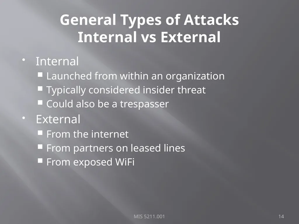 Intro to Ethical Hacking MIS 5211.001 Week 1 Site: - slide 14 of 73