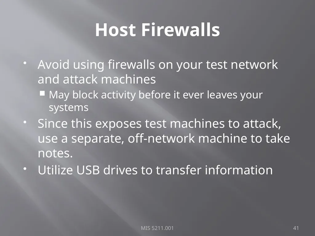 Intro to Ethical Hacking MIS 5211.001 Week 1 Site: - slide 41 of 73