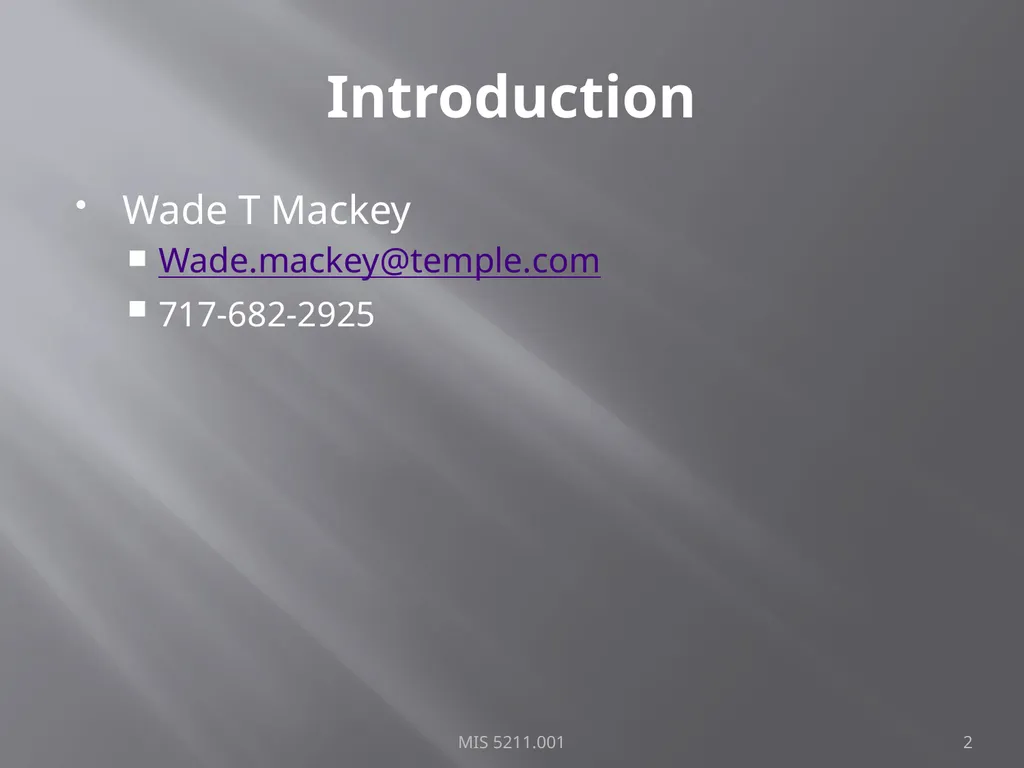Intro to Ethical Hacking MIS 5211.001 Week 1 Site: - slide 2 of 73