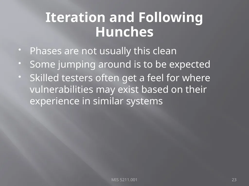 Intro to Ethical Hacking MIS 5211.001 Week 1 Site: - slide 23 of 73